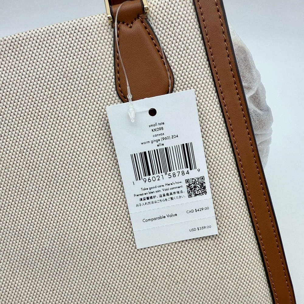 Kate Spade Ellie Canvas Small Tote Warm Gingerbread - Picture 8 of 16